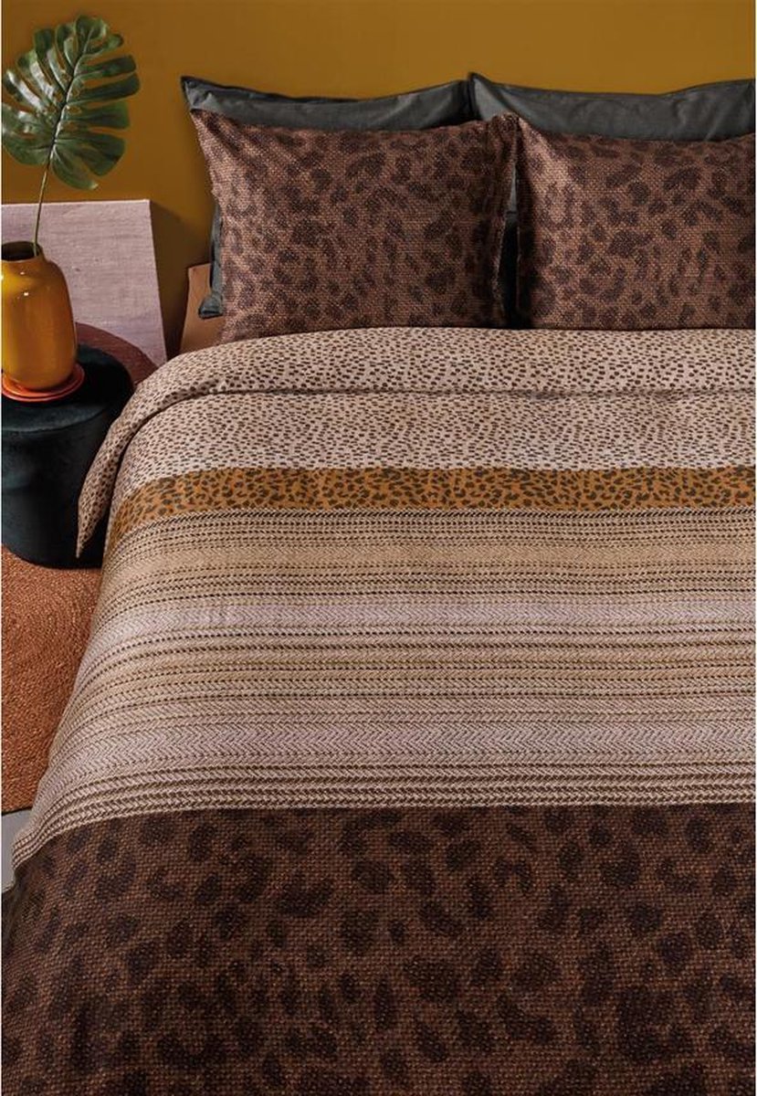 Beddinghouse Dekbedovertrek Feis - 200 x 200/220 cm - Bruin