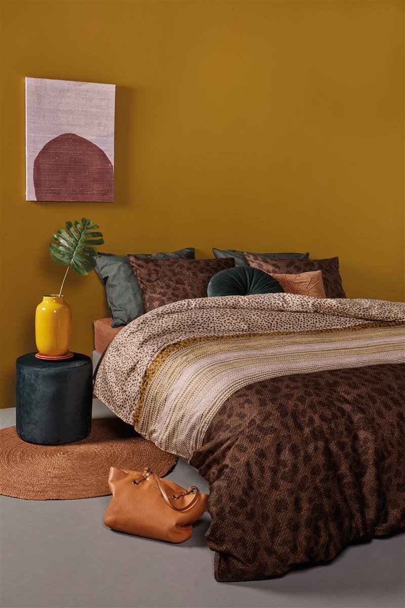 Beddinghouse Dekbedovertrek Feis - 200 x 200/220 cm - Bruin