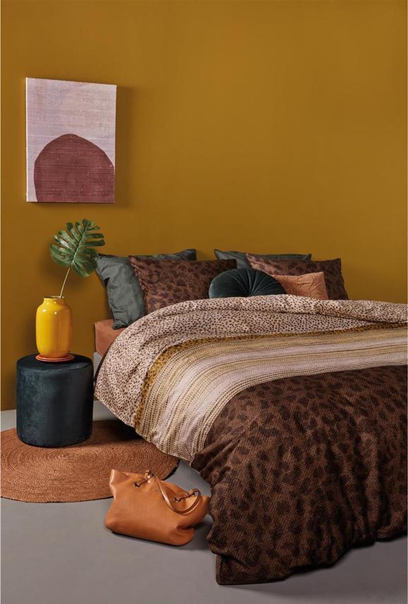 Beddinghouse Dekbedovertrek Feis - 200 x 200/220 cm - Bruin