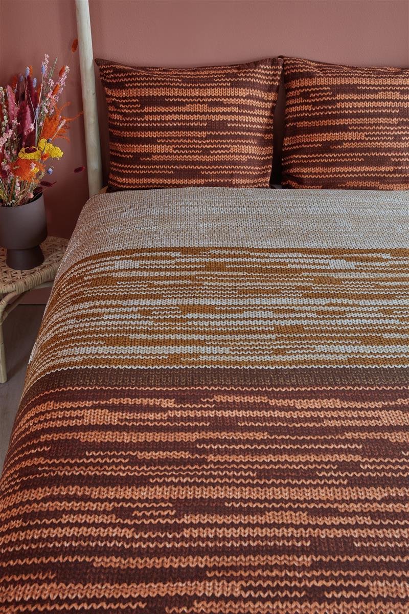 Beddinghouse Dekbedovertrek Fardau - 200 x 200/220 cm - Bruin