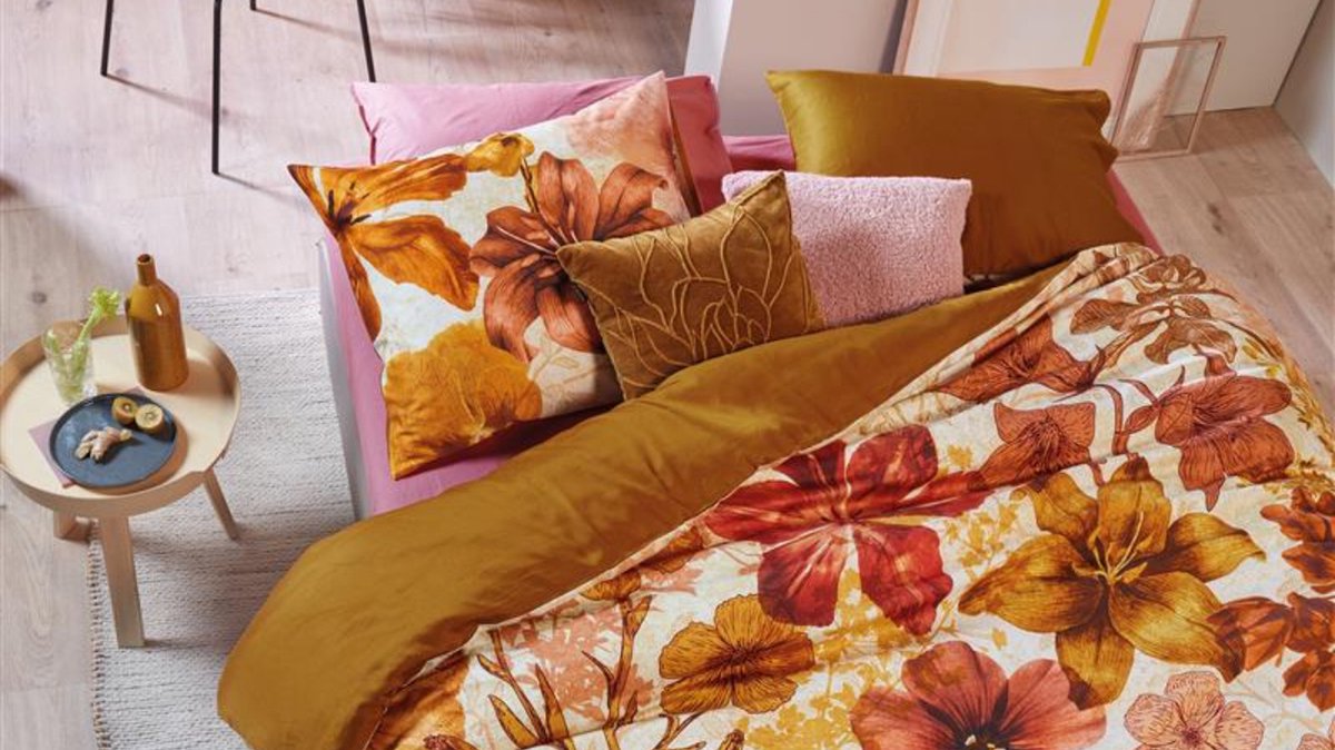 Beddinghouse Dekbedovertrek Flora - 140 x 200/220 cm - Geel