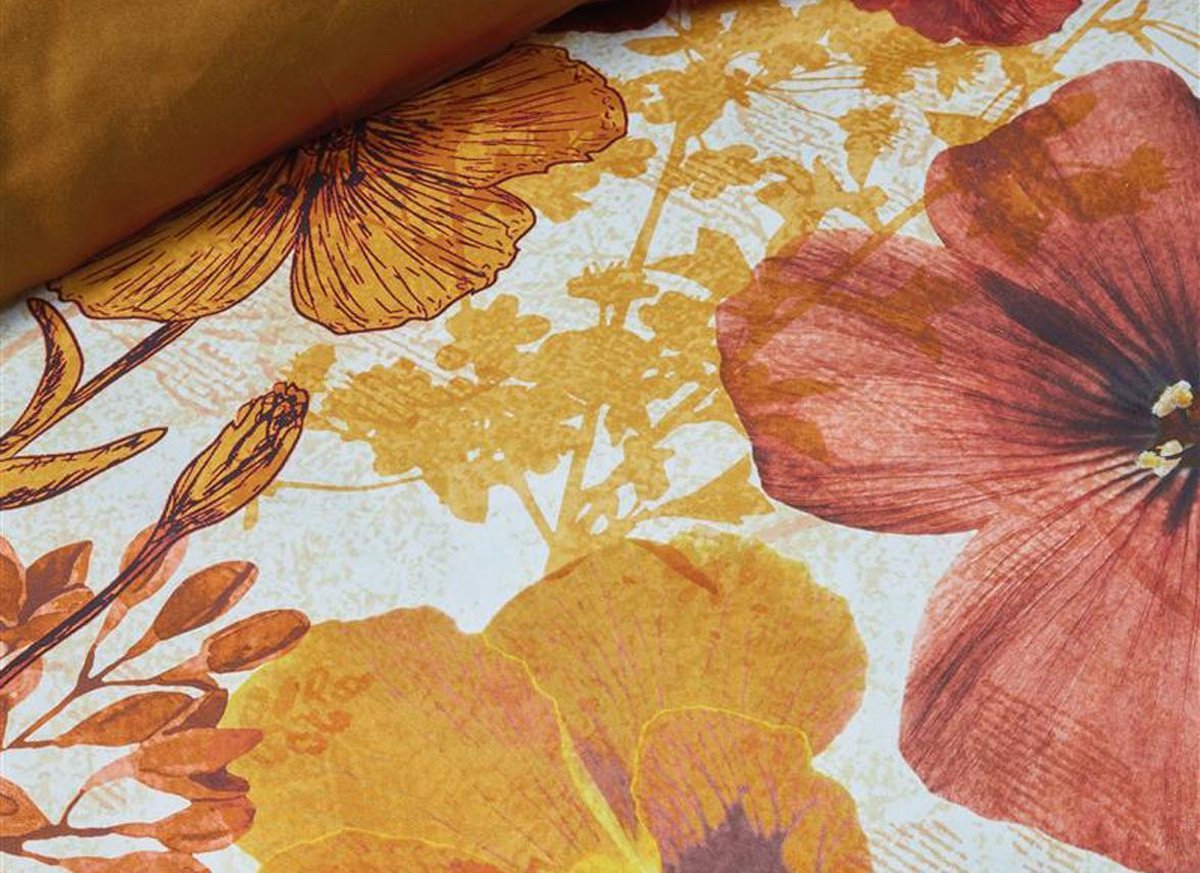 Beddinghouse Dekbedovertrek Flora - 140 x 200/220 cm - Geel