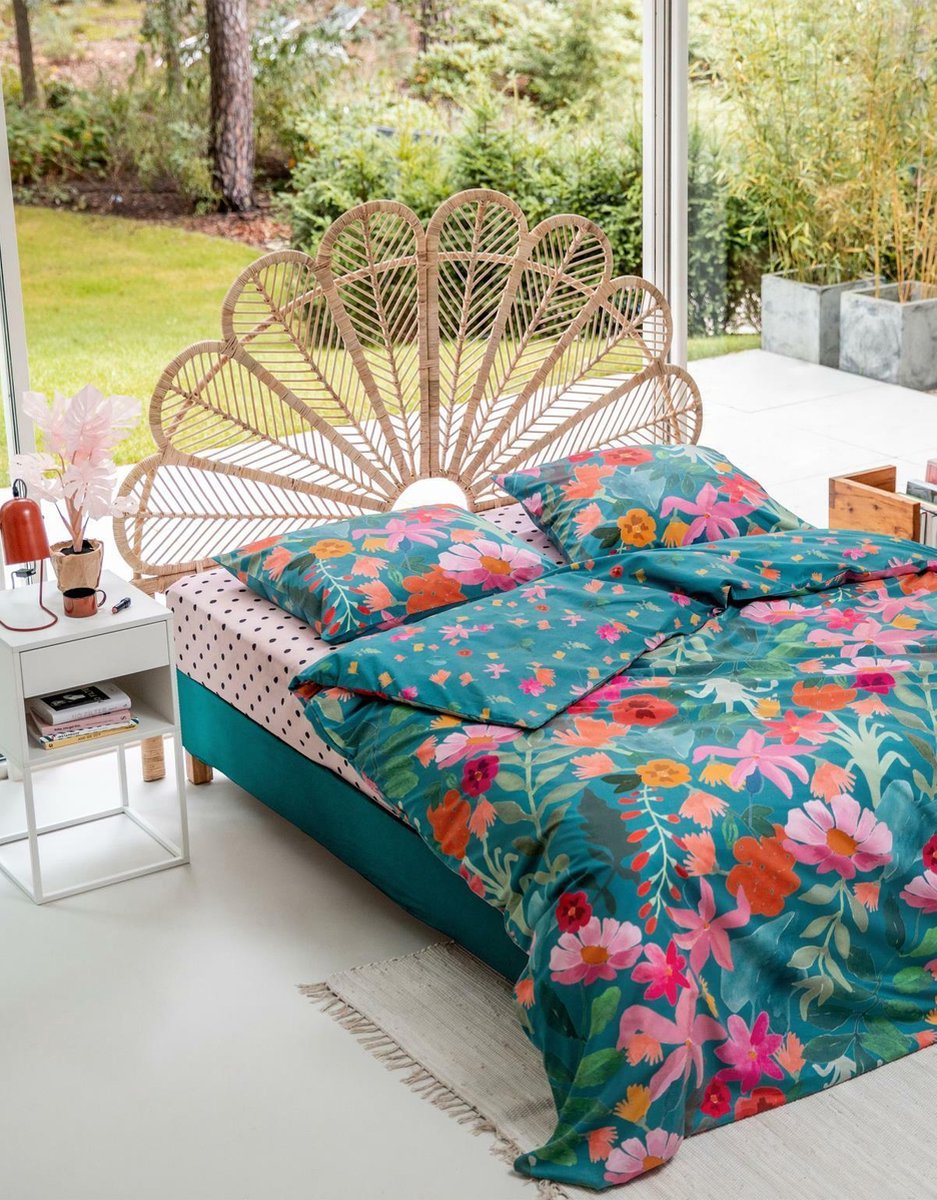 Covers & Co Dekbedovertrek Flower Power - 200 x 200/220 cm - Blauw