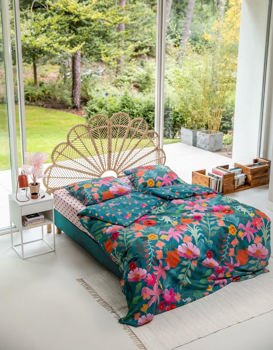 Covers & Co Dekbedovertrek Flower Power - 200 x 200/220 cm - Blauw