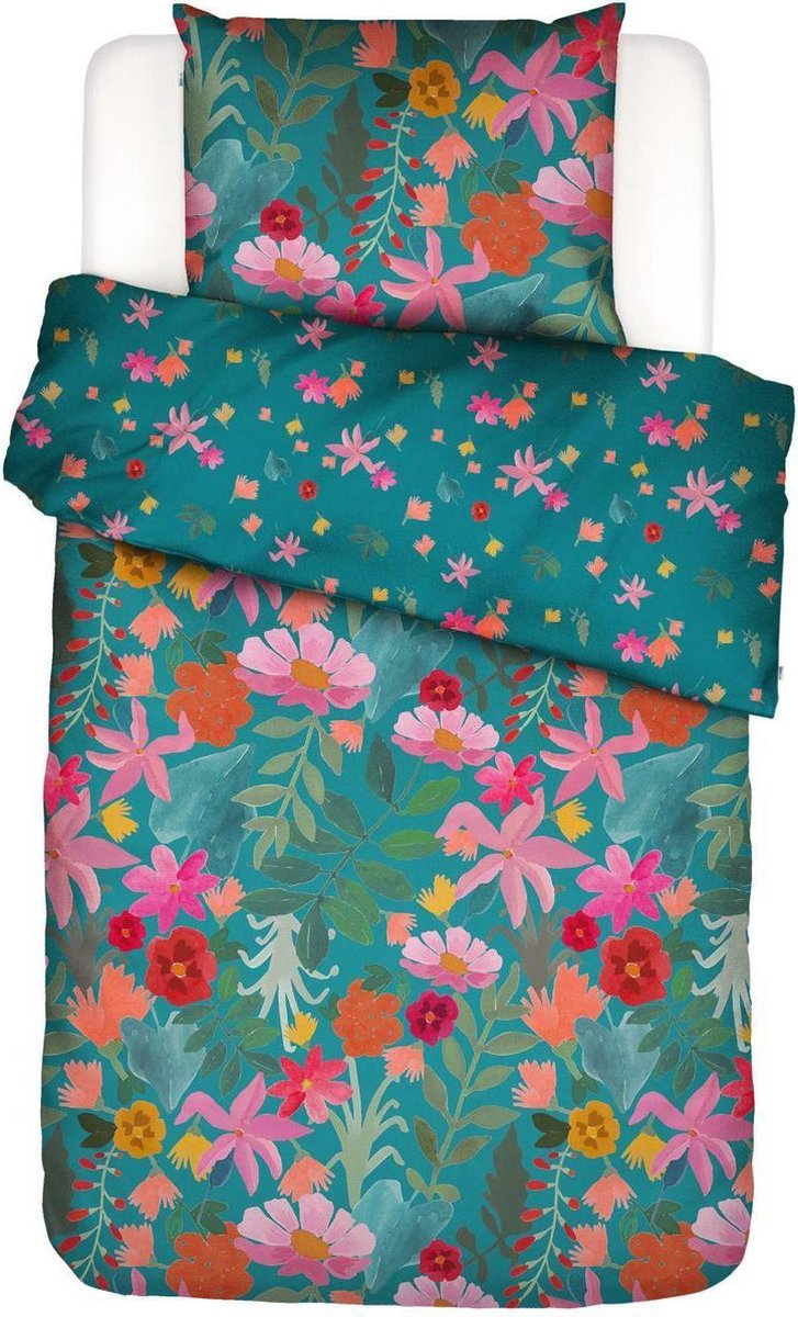 Covers & Co Dekbedovertrek Flower Power - 200 x 200/220 cm - Blauw