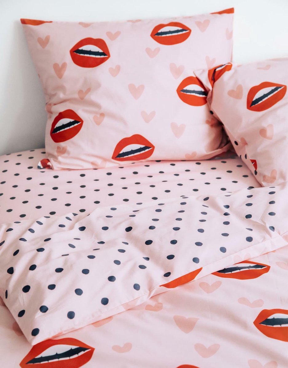 Covers & Co Dekbedovertrek Kiss My Sass - 140 x 200/220 cm - Roze