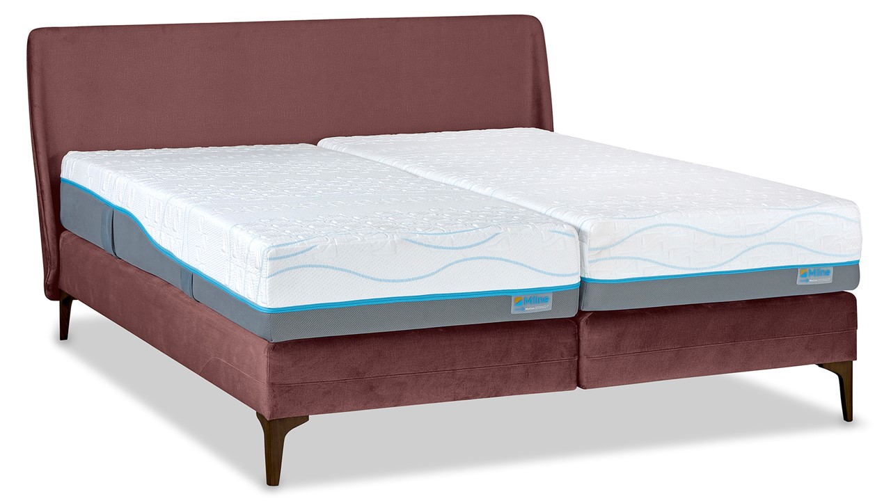 M line Boxspring Elite Cocoon Vlak Met Slow Motion 2 Matras - 200 x 210 cm - Roze