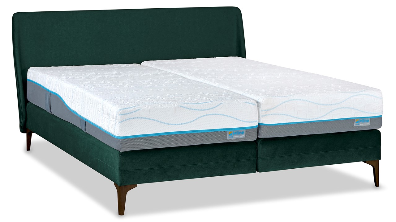 M line Boxspring Elite Cocoon Vlak Met Slow Motion 2 Matras - 180 x 200 cm - Petrol