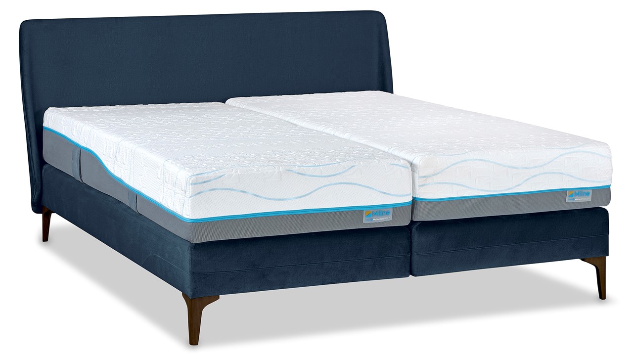 M line Boxspring Elite Cocoon Vlak Met Slow Motion 2 Matras - 160 x 210 cm - Blauw