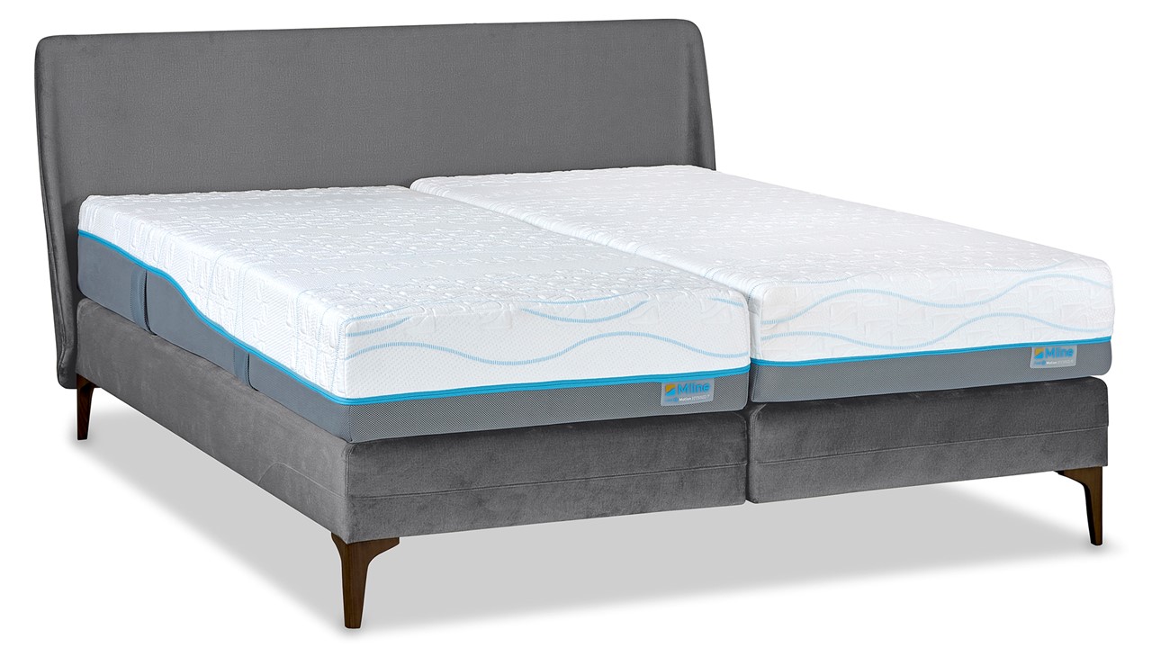 M line Boxspring Elite Cocoon Vlak Met Slow Motion 2 Matras - 200 x 200 cm - Grijs