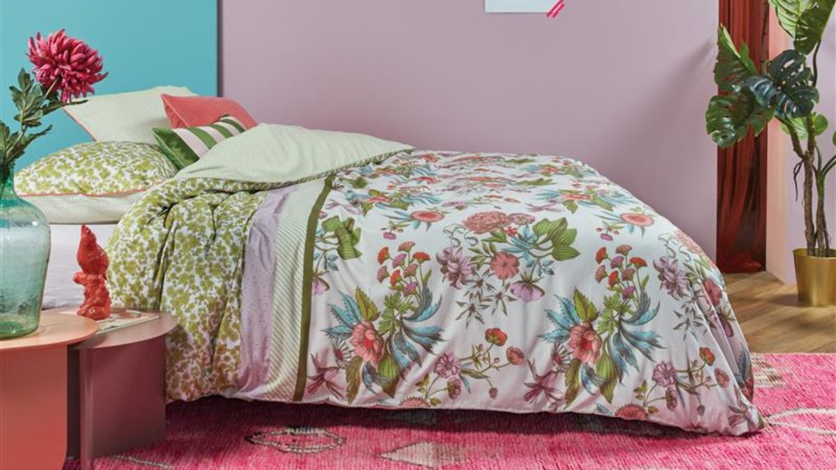 Oilily Dekbedovertrek Line Flower - 200 x 200/220 cm - multicolour