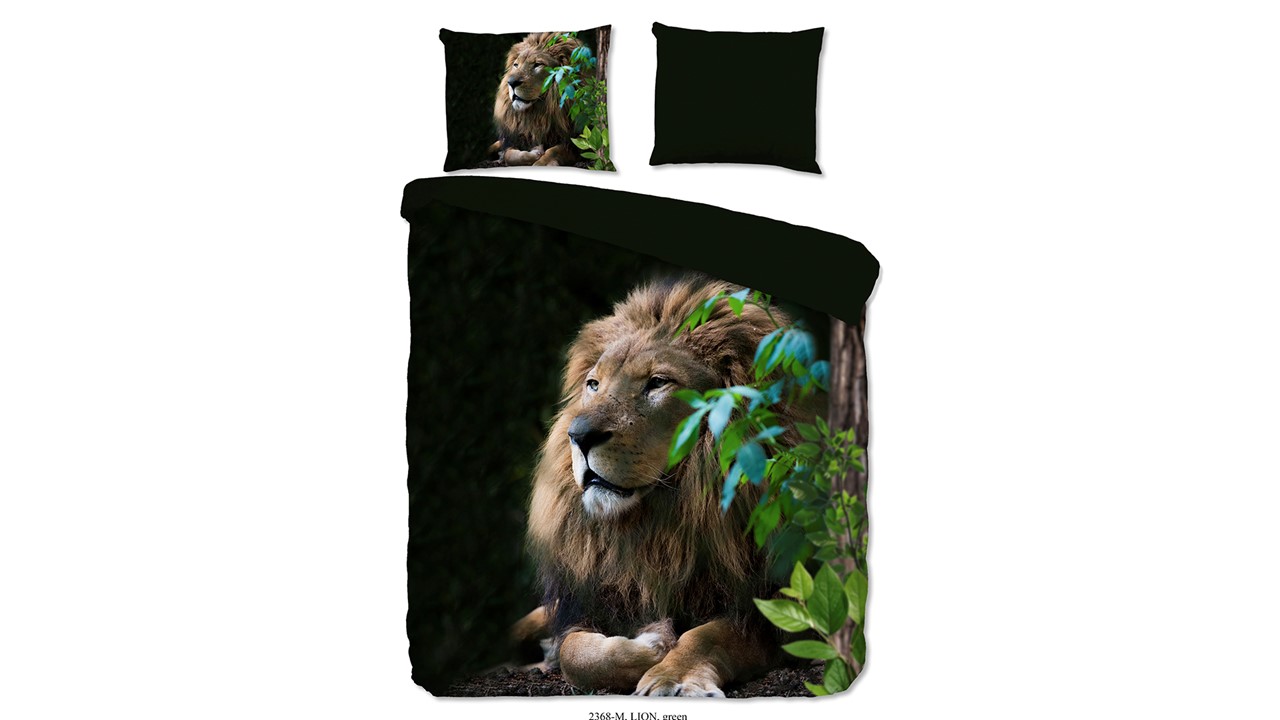 Pure Dekbedovertrek Lion - 200 x 200/220 cm - Zwart