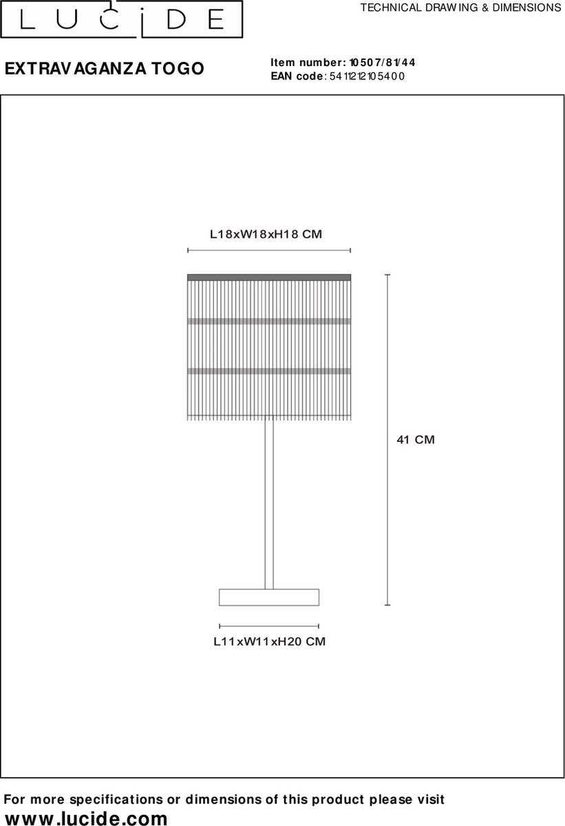 Lucide Extravaganza Togo Tafellamp - Oker - Geel