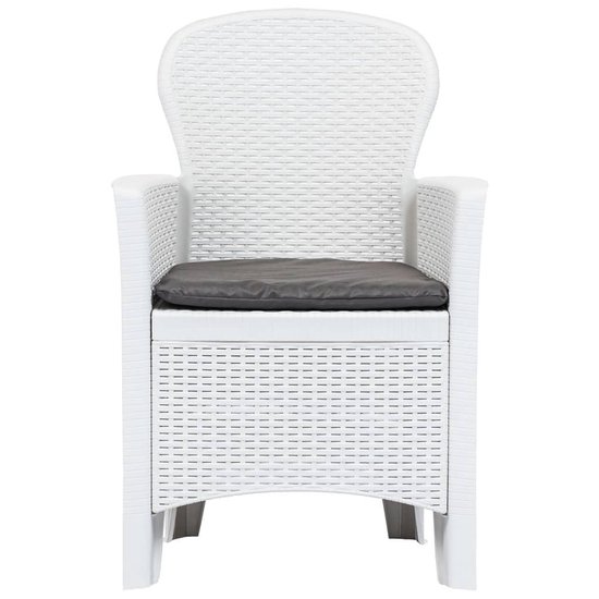 Vidaxl 5-delige Tuinset Rattan-look Kunststof - Wit