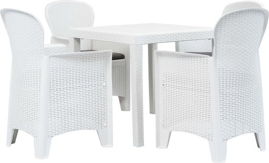 Vidaxl 5-delige Tuinset Rattan-look Kunststof - Wit