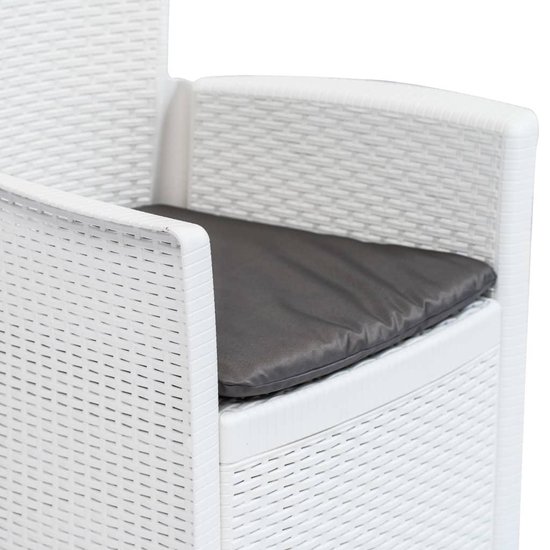 Vidaxl 5-delige Tuinset Rattan-look Kunststof - Wit