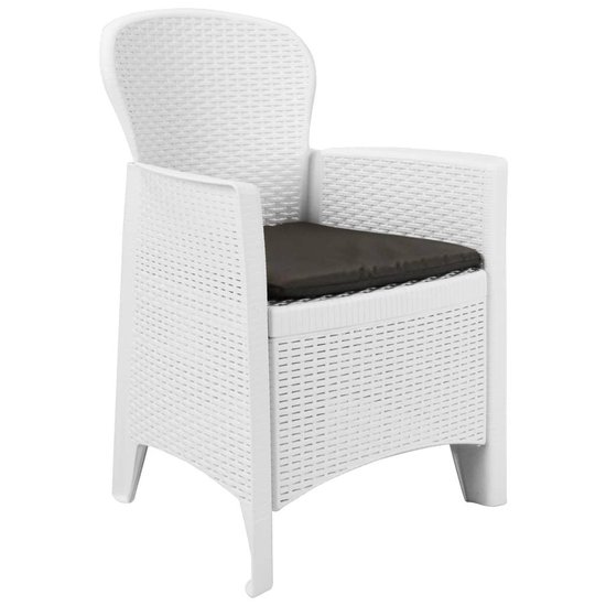 Vidaxl 5-delige Tuinset Rattan-look Kunststof - Wit