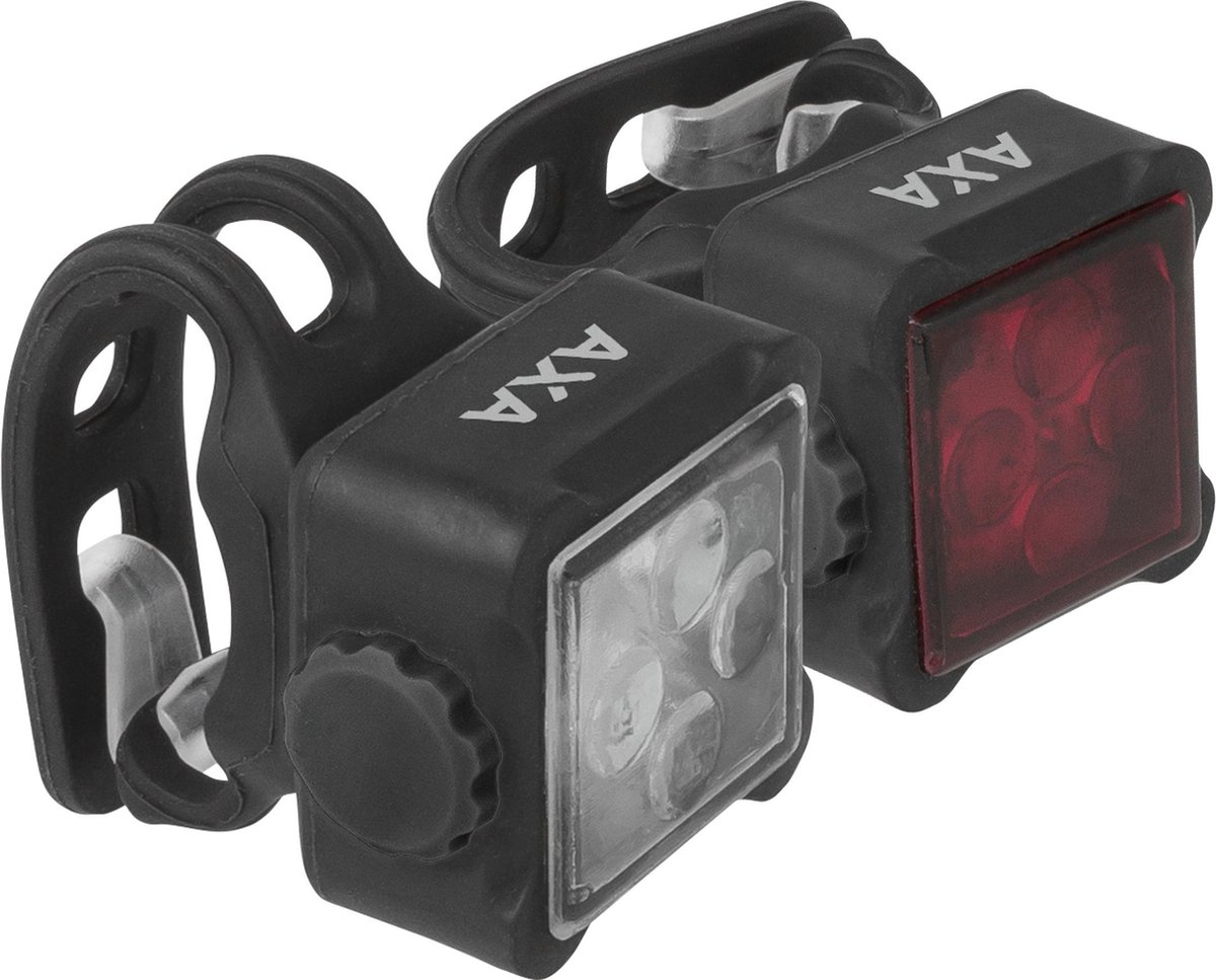 AXA verlichting set Niteline 44R usb - Zwart