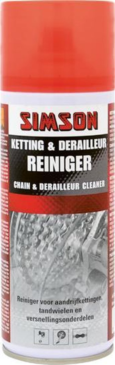 Simson ketting & derailleurreiniger spray - Rood