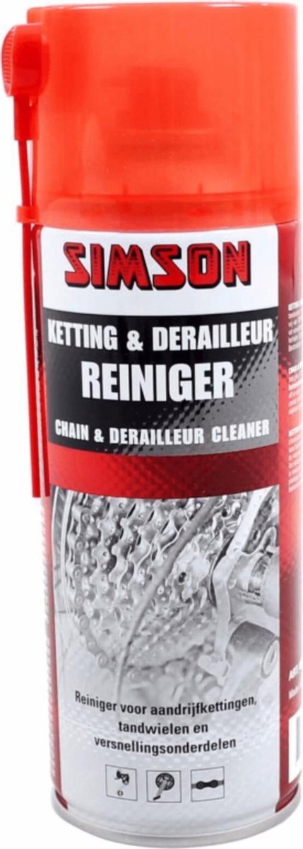 Simson ketting & derailleurreiniger spray - Rood