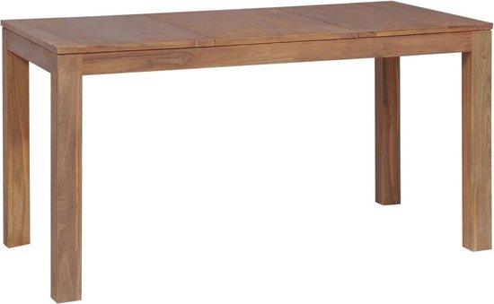 Vidaxl Eettafel 140x70x76 Cm Teakhout Met Natuurlijke Afwerking - Bruin