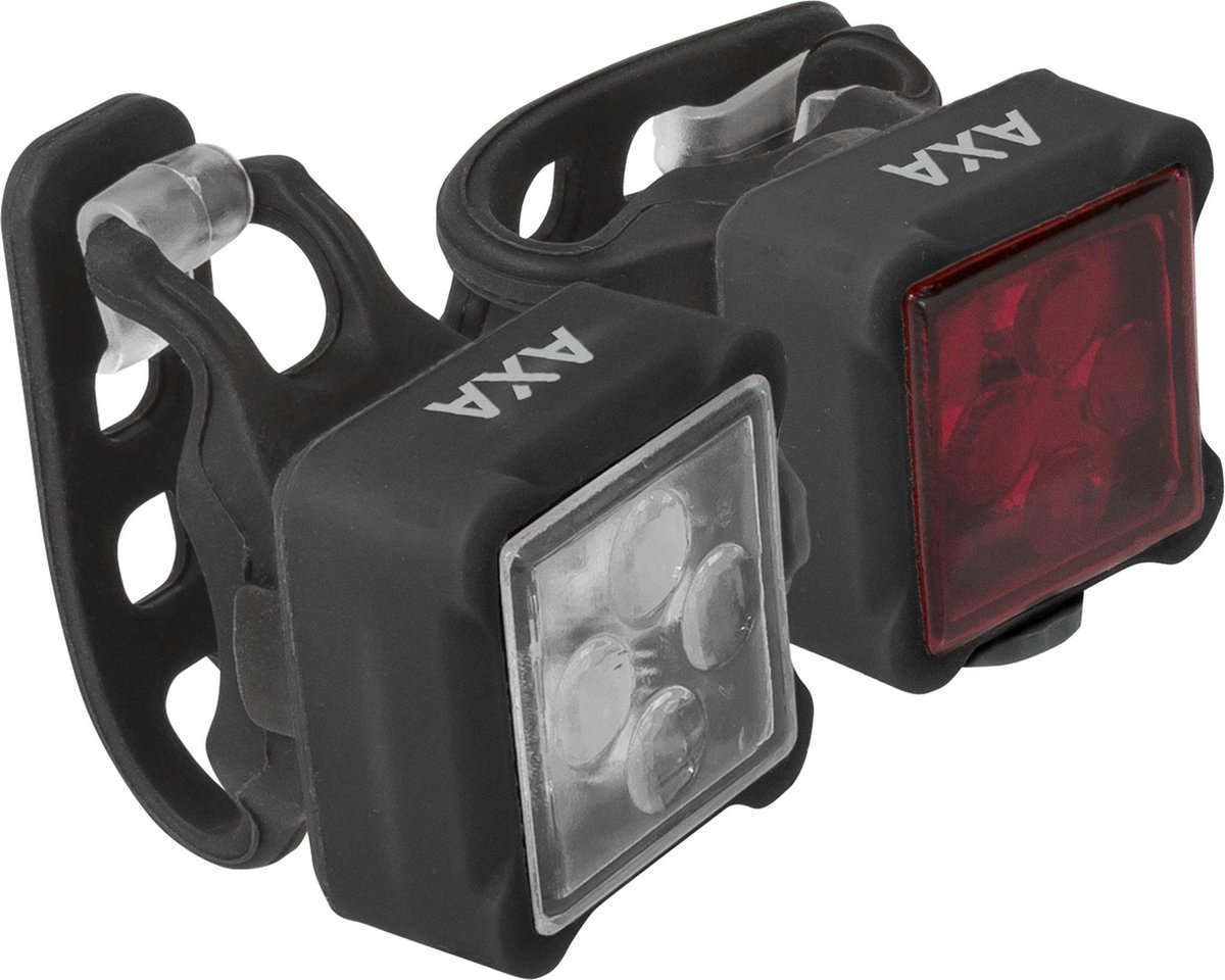 AXA verlichting set Niteline 44 batterij - Zwart