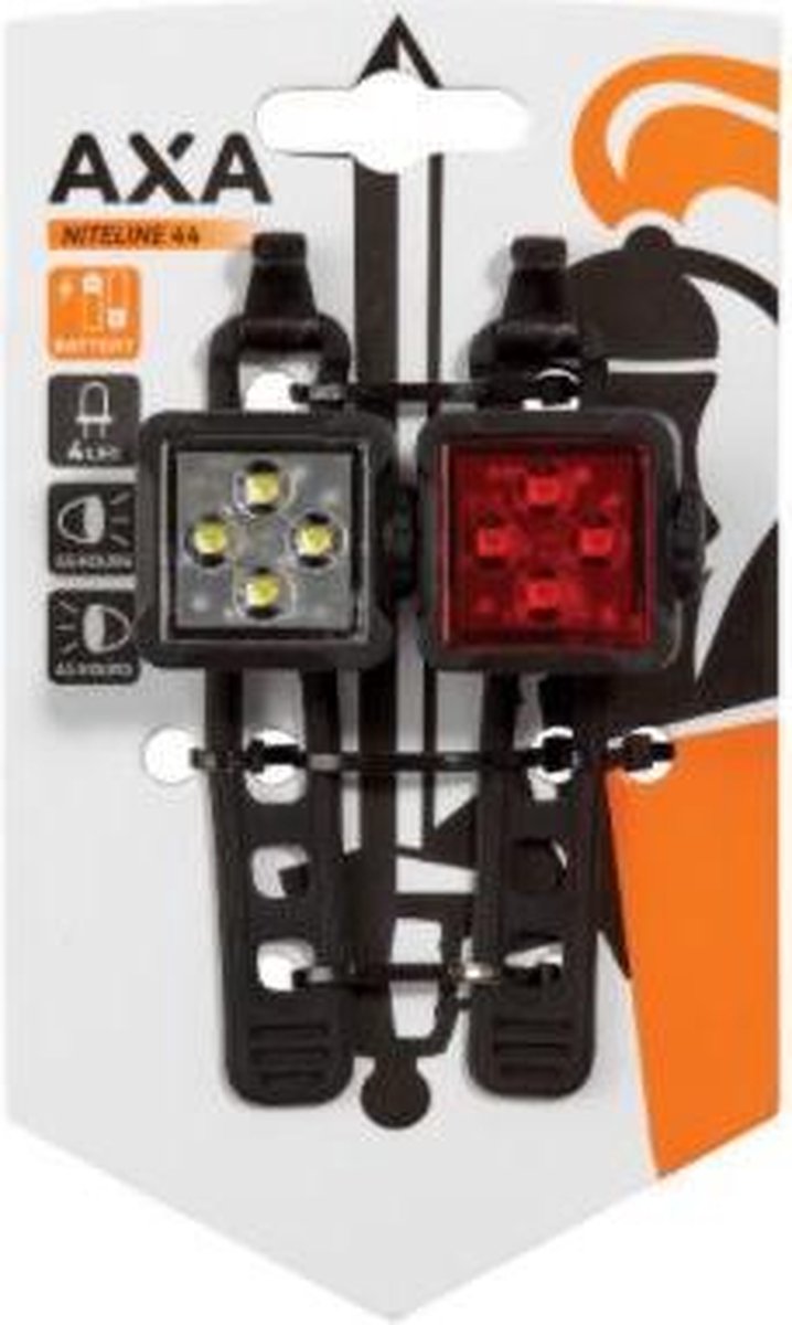 AXA verlichting set Niteline 44 batterij - Zwart