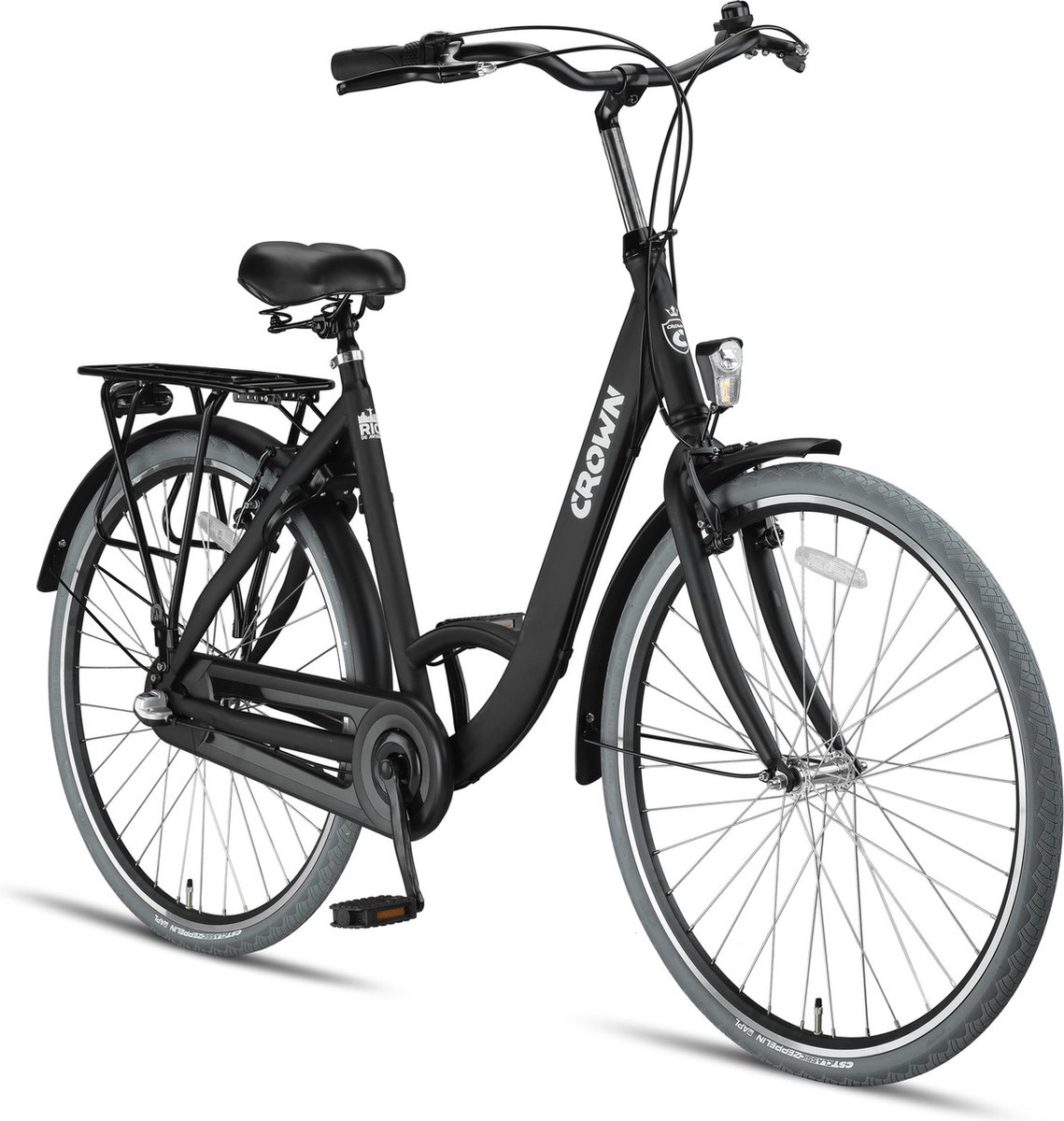 Crown Rio Plus Damesfiets 28 inch 53cm Midnight Black 3v - Zwart