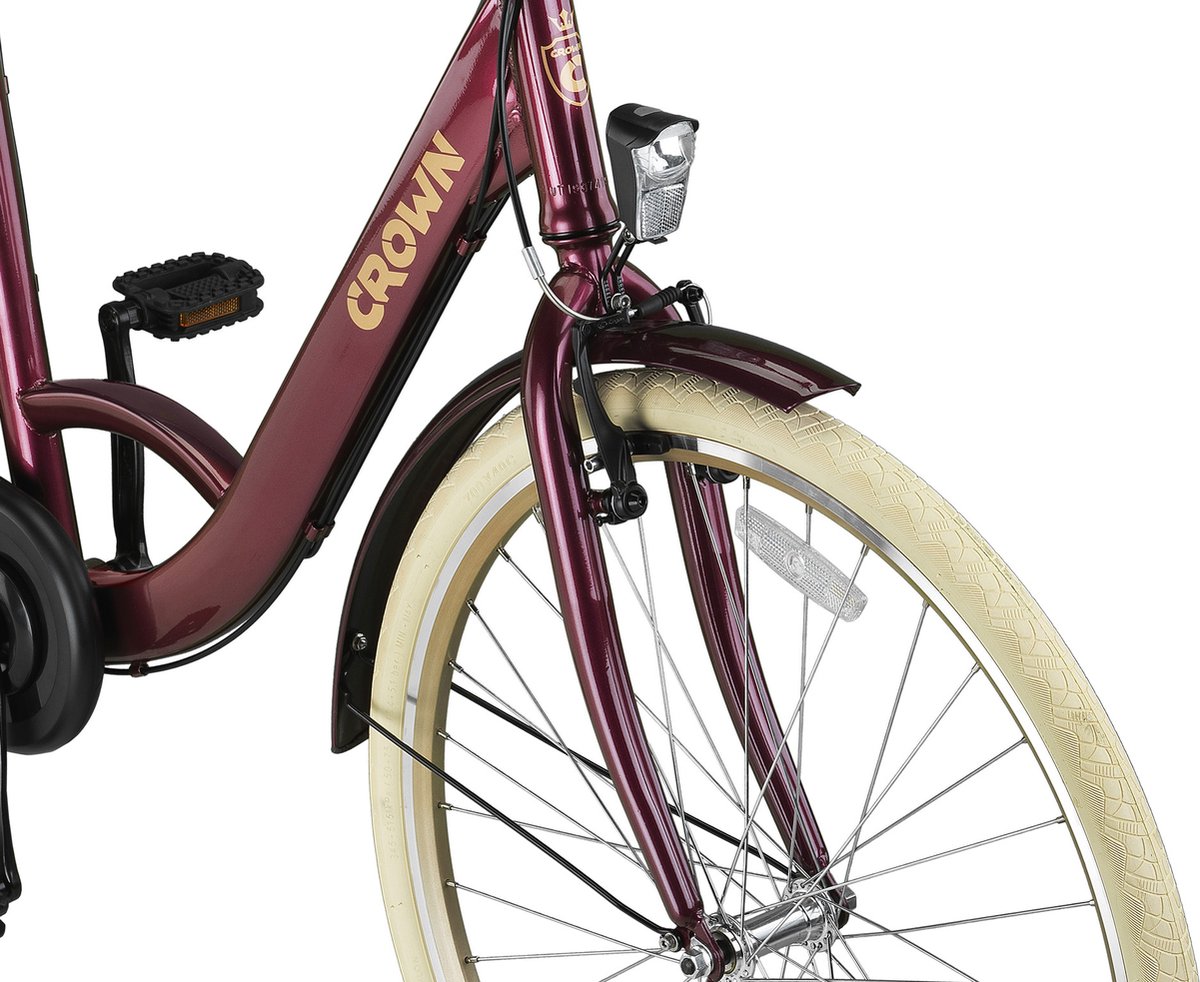 Crown Rio Plus Damesfiets 28 inch 53cm Maroon 3v - Rood
