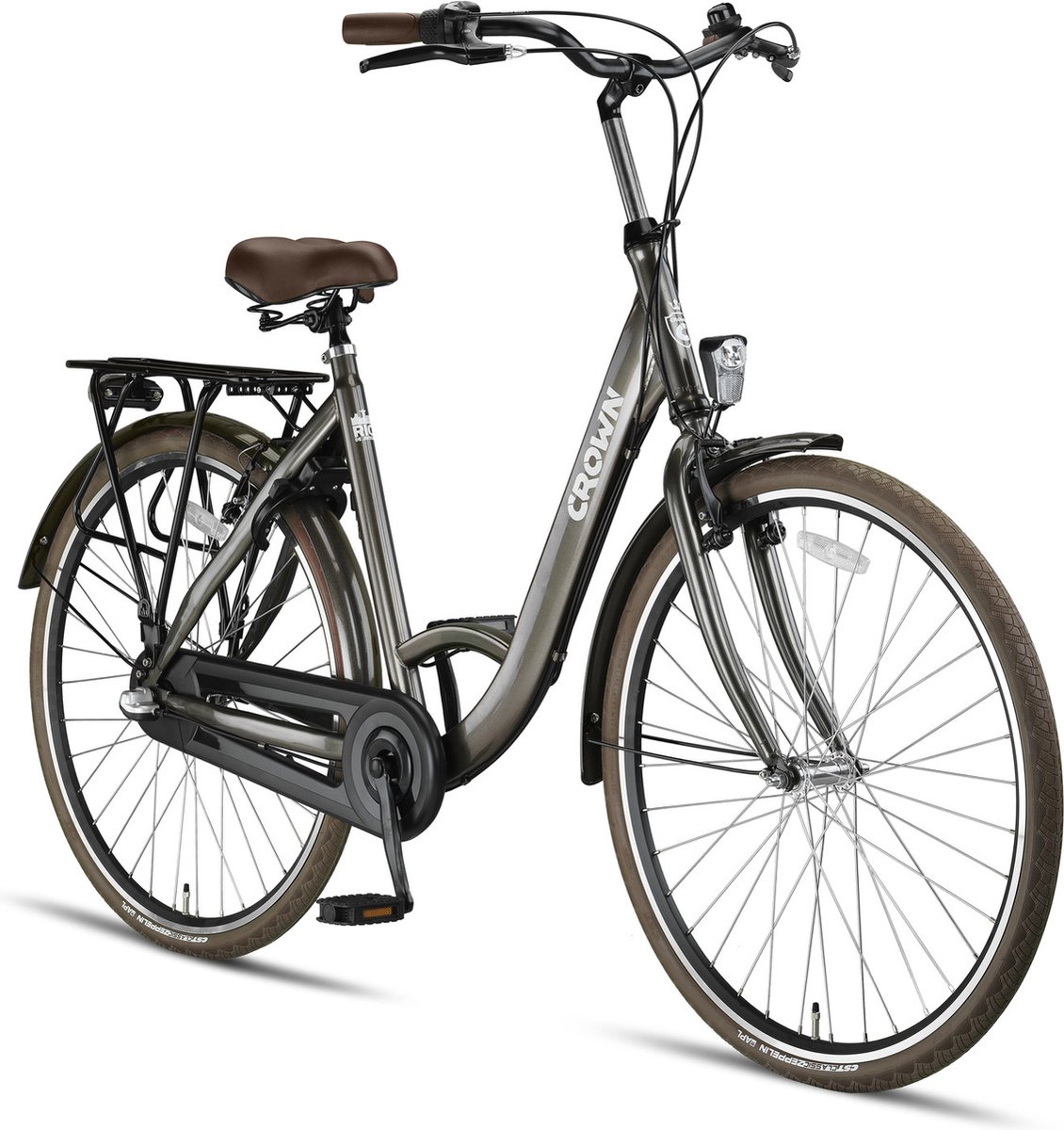 Crown Rio Plus Damesfiets 28 inch 53cm Ash Gray 3v - Grijs