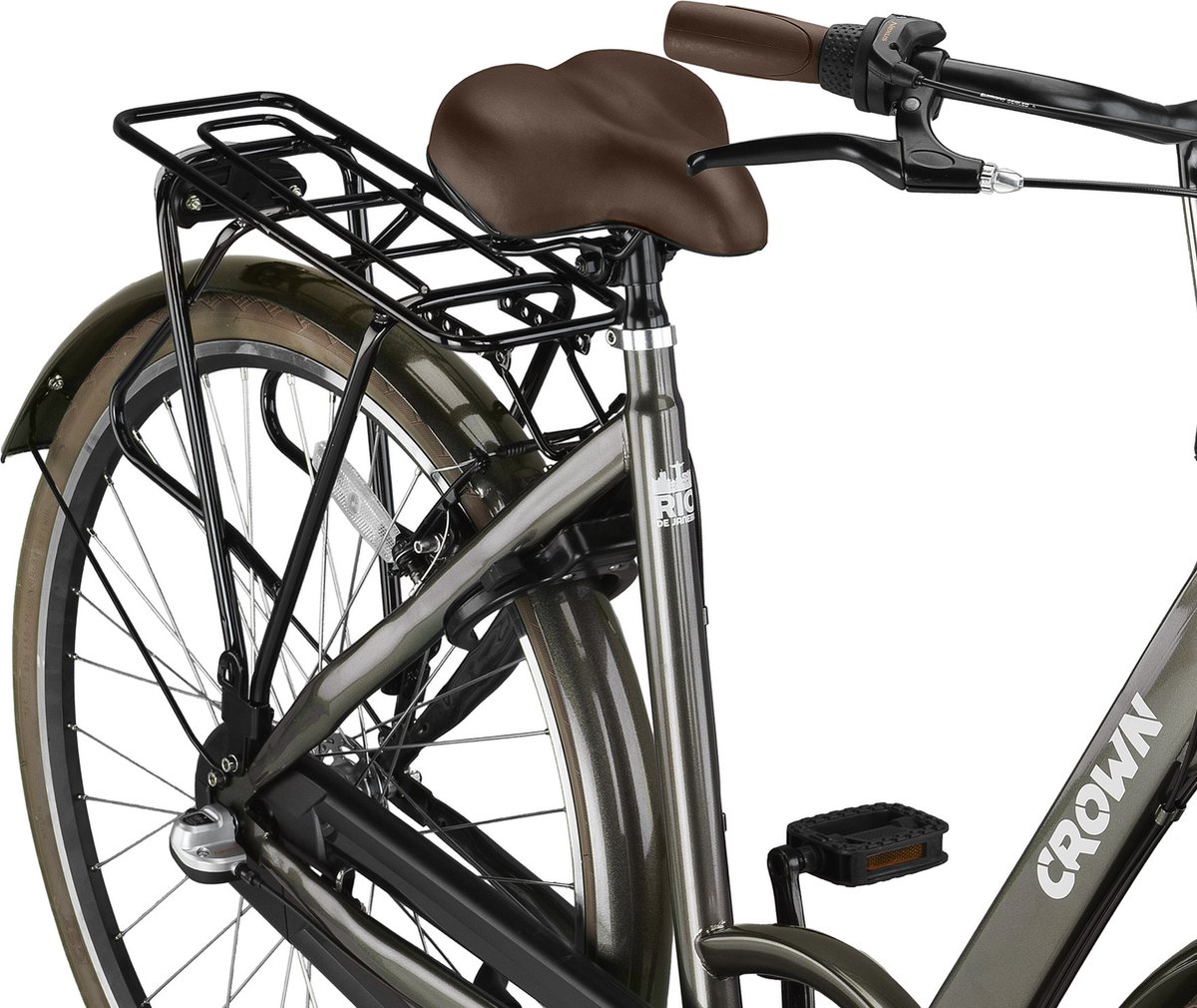 Crown Rio Plus Damesfiets 28 inch 53cm Ash Gray 3v - Grijs