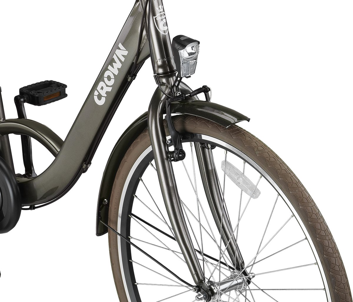 Crown Rio Plus Damesfiets 28 inch 53cm Ash Gray 3v - Grijs