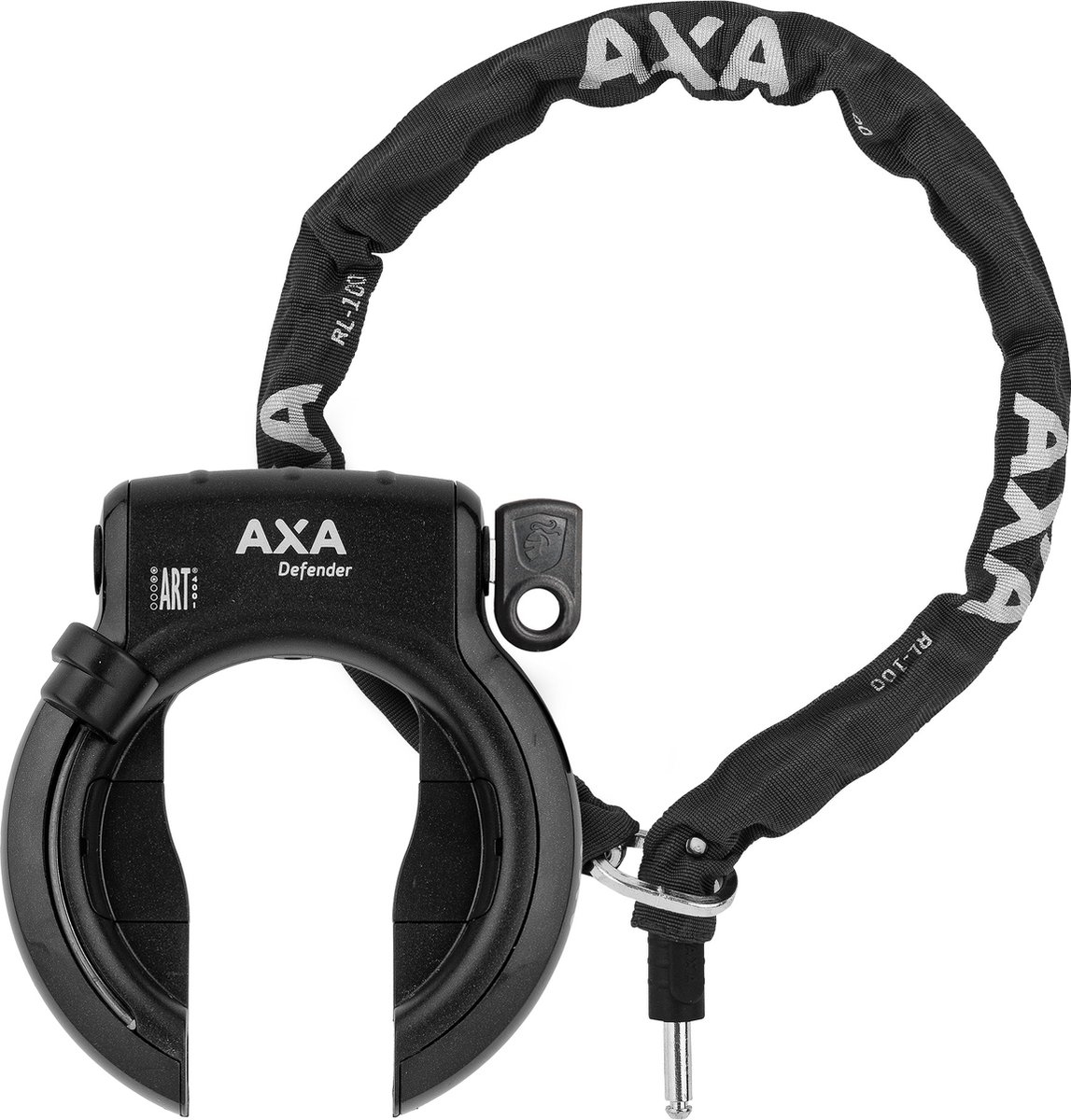 AXA Defender Ringslot Grijs + RLC100 insteekketting - Zwart