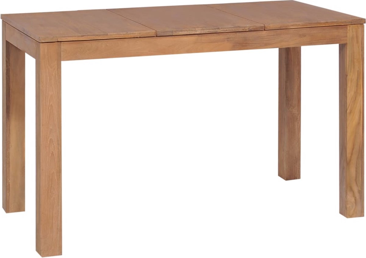 Vidaxl Eettafel 120x60x76 Cm Teakhout Met Natuurlijke Afwerking - Bruin