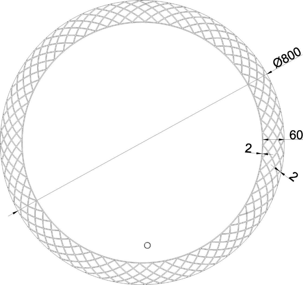 Wiesbaden Deco spiegel met LED-verlichting en spiegelverwarming ø 80 cm