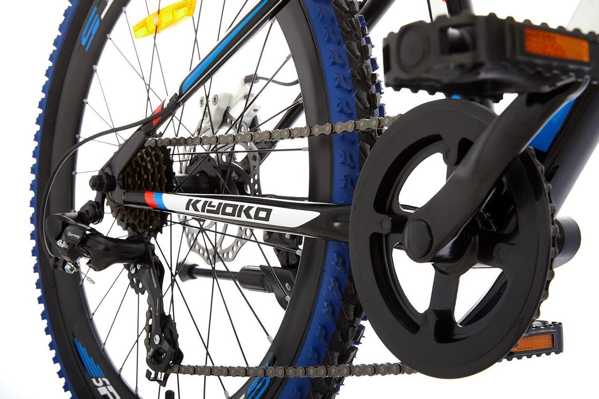 Kiyoko MTB 24 Inch 33 cm Jongens 7V Mechanische schijfrem - Zwart