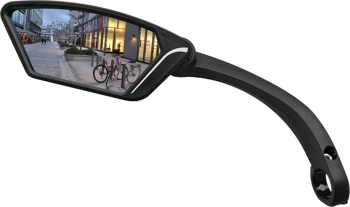 VWP fietsspiegel verstelbaar e-bike 12 cm links - Zwart