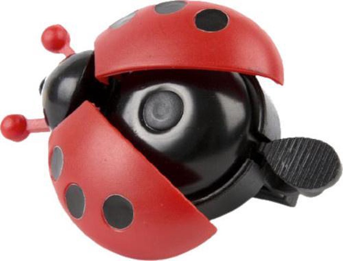 Pexkids fietsbel lieveheersbeestje junior 6,5 x 3,5 cm staal - Rood