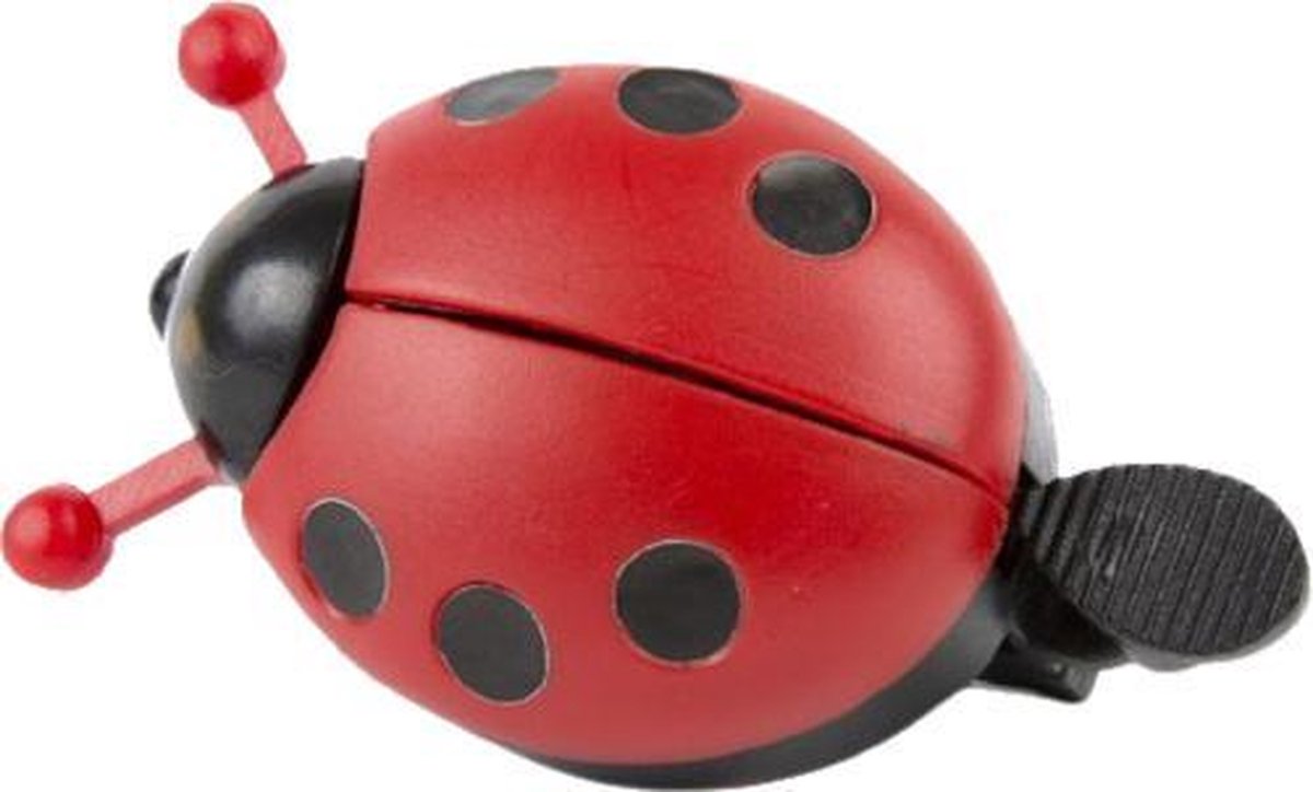 Pexkids fietsbel lieveheersbeestje junior 6,5 x 3,5 cm staal - Rood