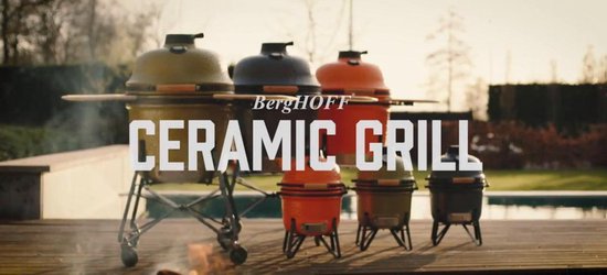 Berghoff Houtskoolbarbecue Keramiek Large, - Ron - Grijs