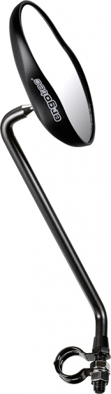 Ergotec spiegel M-99L extra groot lange arm links aluminium - Zwart