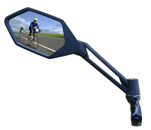 VWP fietsspiegel E-bike verstelbaar links 12 cm - Zwart