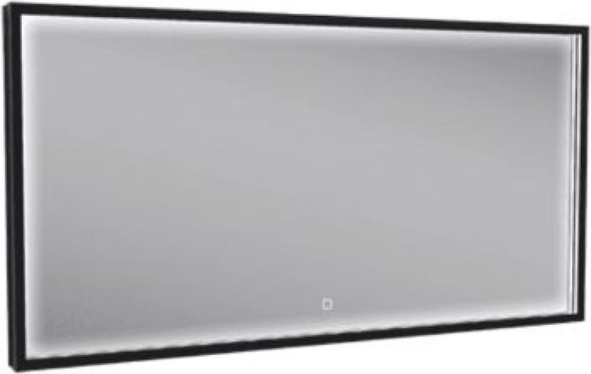 Wiesbaden Maro spiegel met LED verlichting en anticondens 70 x 50 cm, mat - Zwart