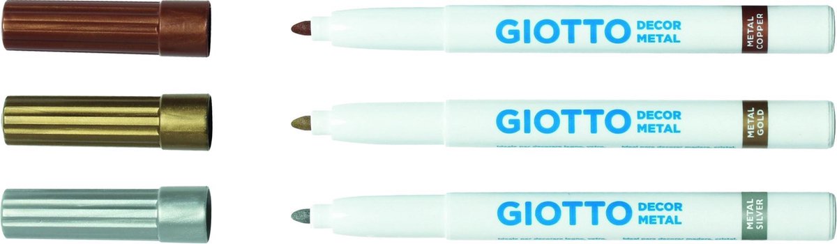 Giotto Decor Metal Viltstiften, Schoolpack Met 24 Stuks In Geassorteerde Kleuren