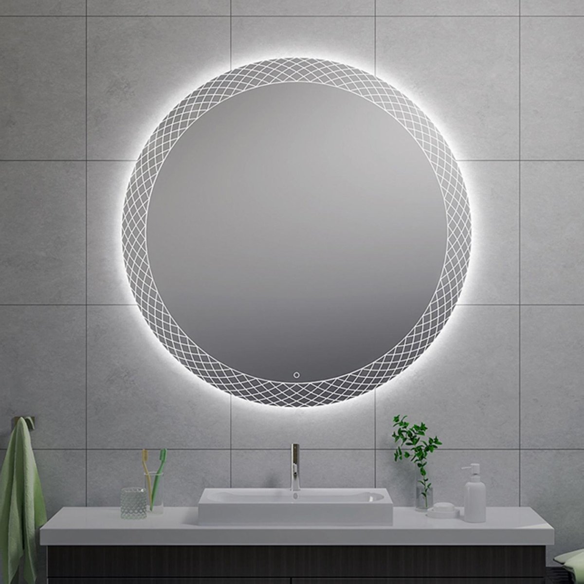 Wiesbaden Deco spiegel met LED-verlichting en spiegelverwarming ø 120 cm