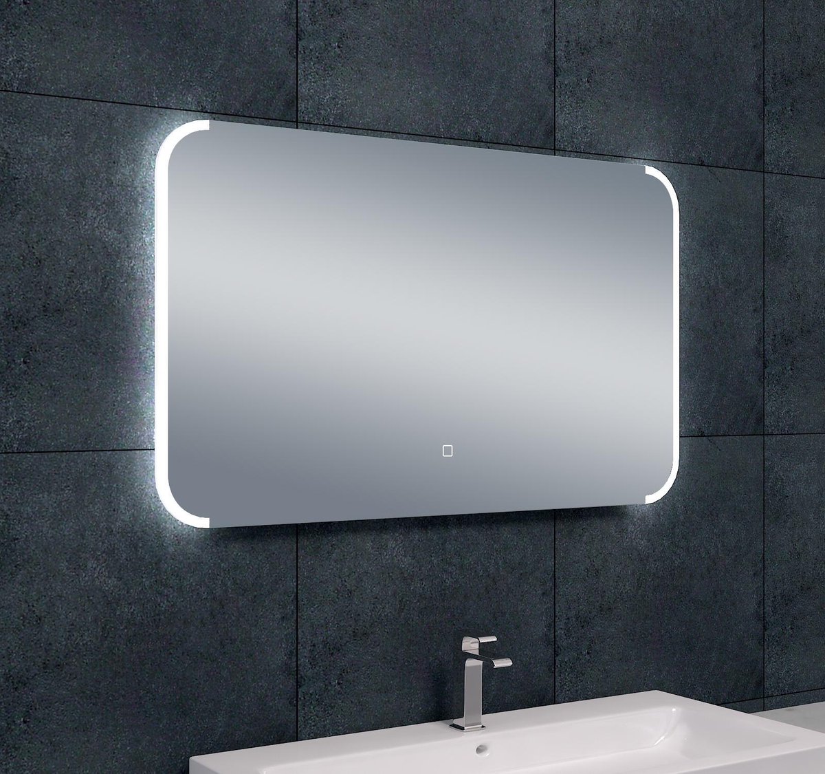 Wiesbaden Bracket spiegel met LED-verlichting met spiegelverwarming 100x60 cm