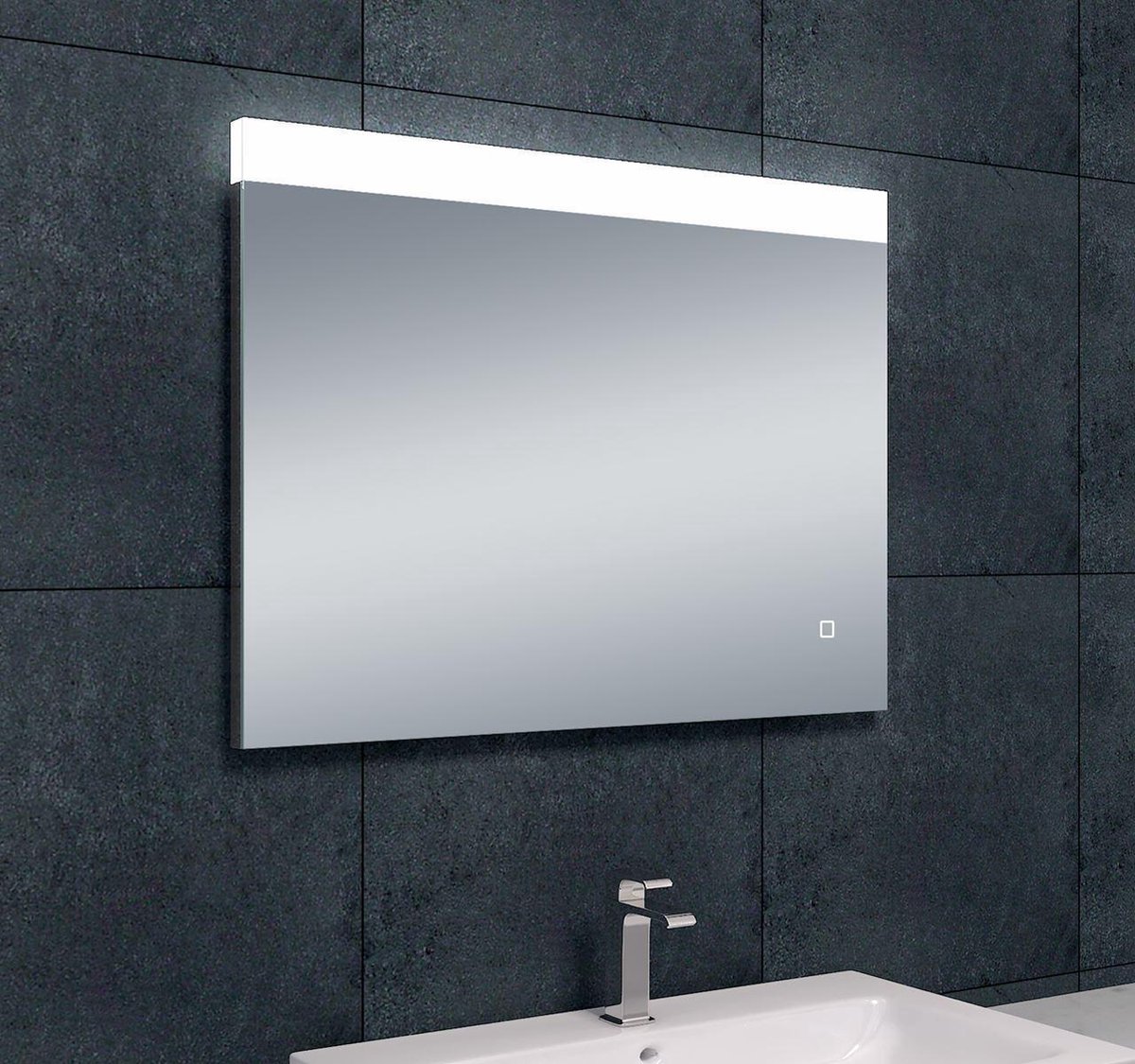 Wiesbaden Single spiegel met LED-verlichting met spiegelverwarming 80x60 cm