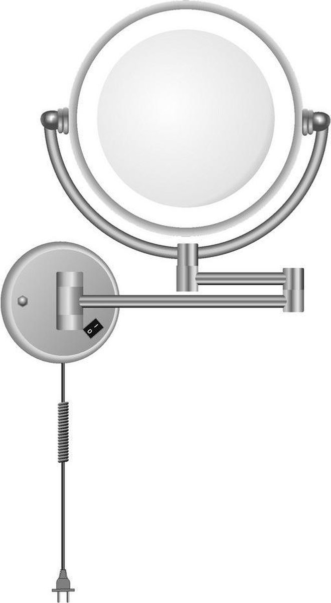 Wiesbaden Home scheerspiegel ø 20 cm met LED-verlichting, chroom