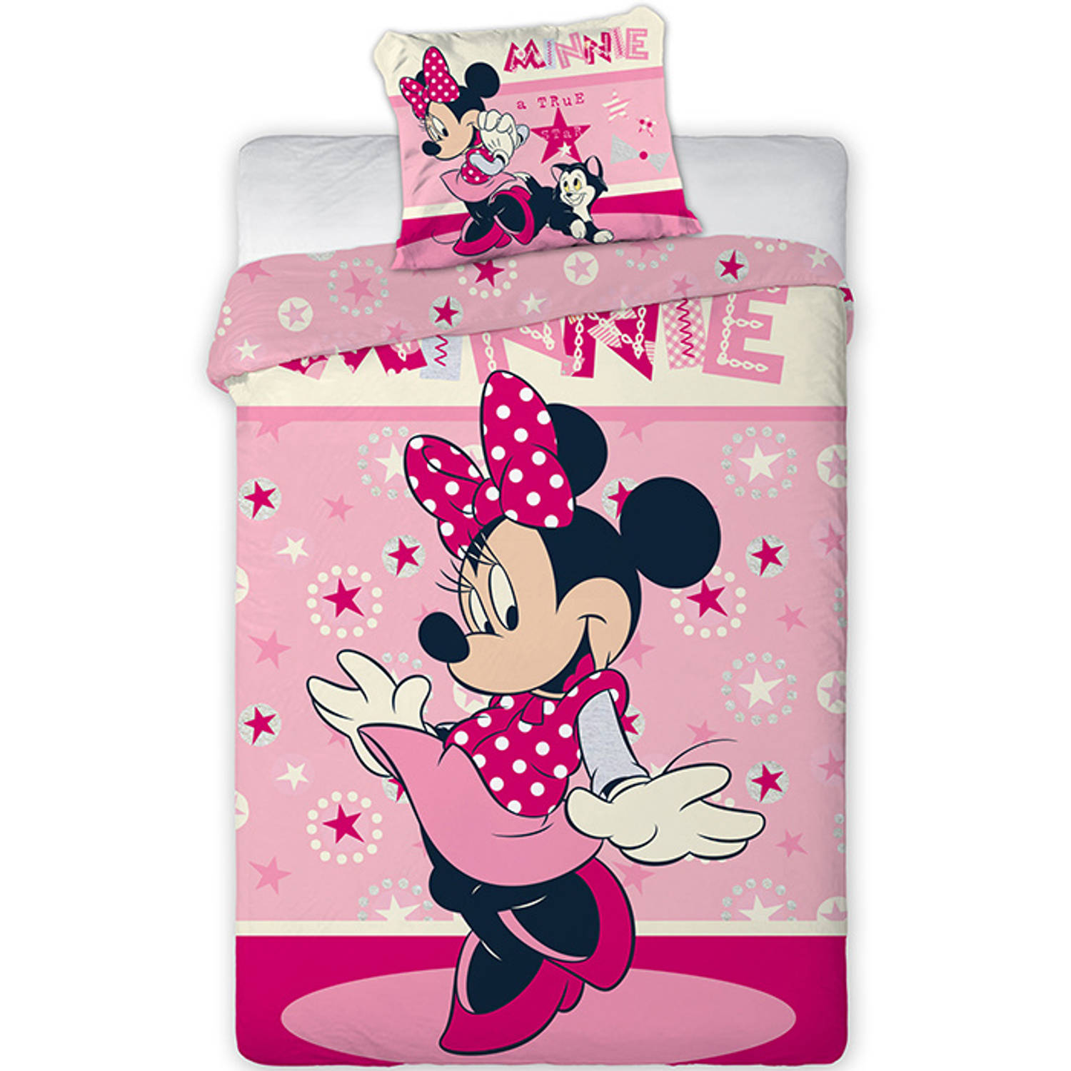 Disney Minnie Mouse Dekbedovertrek - Eenpersoons - 140 X 200 Cm - Flanel - Roze