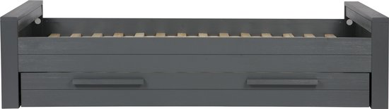 Woood Dennis Bed 90 x 200 cm - Donker - Grijs